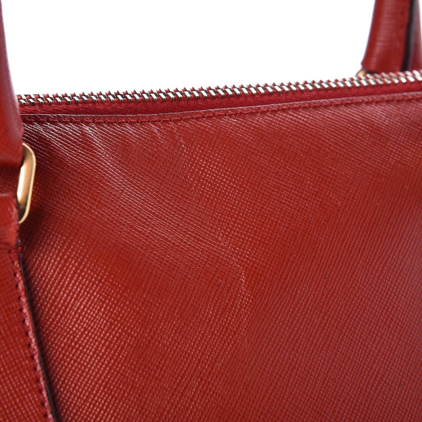 Saffiano Frame Bowler Red