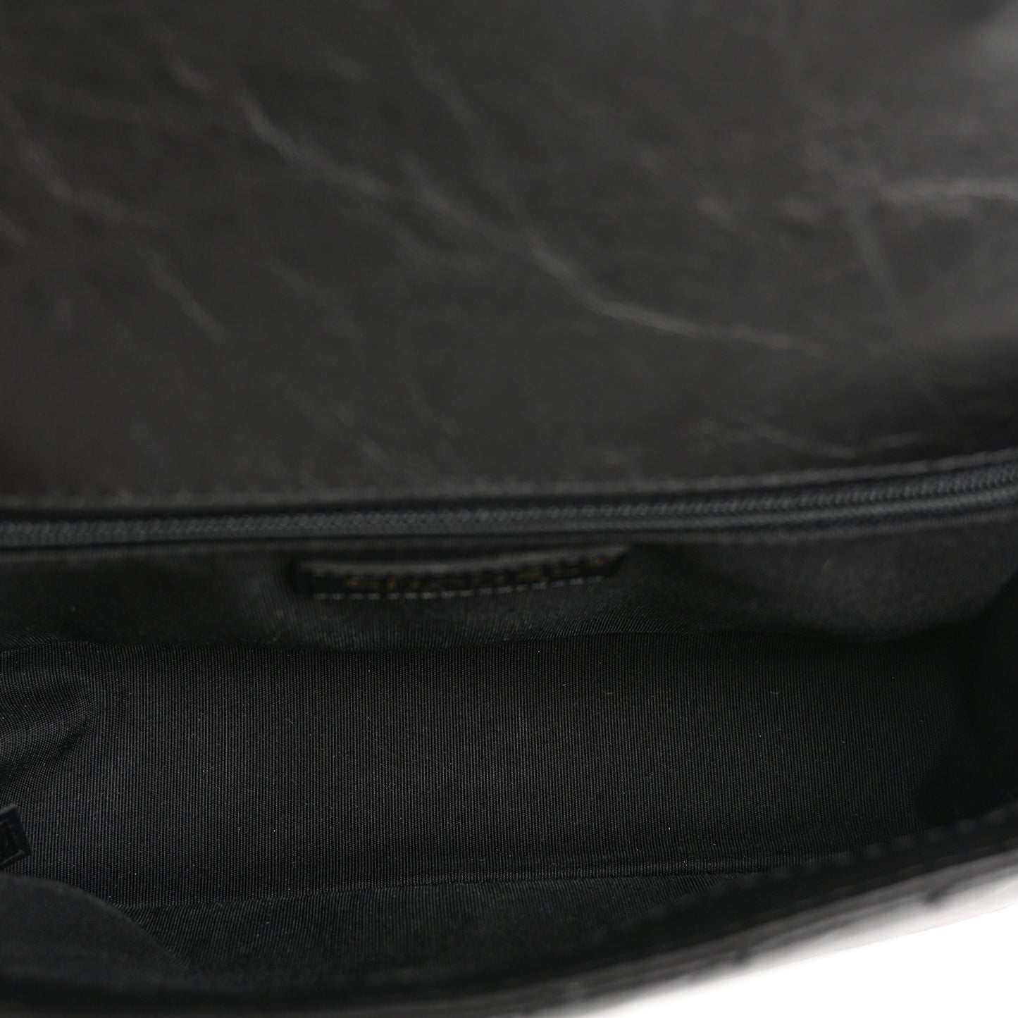 Calfskin Chevron Quilted Top Handle Flap Black