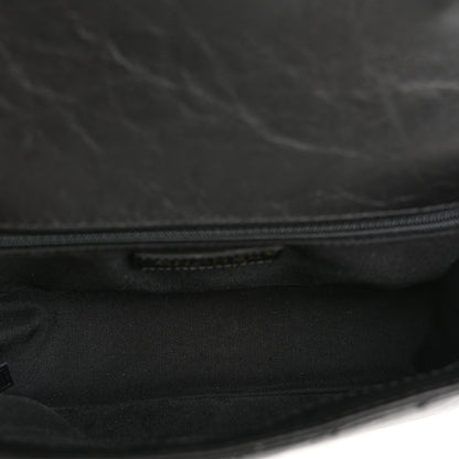 Chanel Calfskin Chevron Quilted Top Handle Flap Black 5 of 10