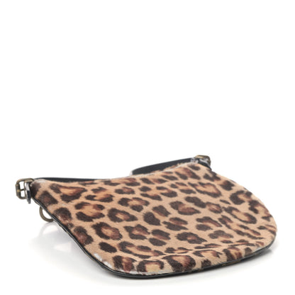 Fendi Zucca Calf Hair Leopard Print Small Oyster Tobacco Beige 3 of 4