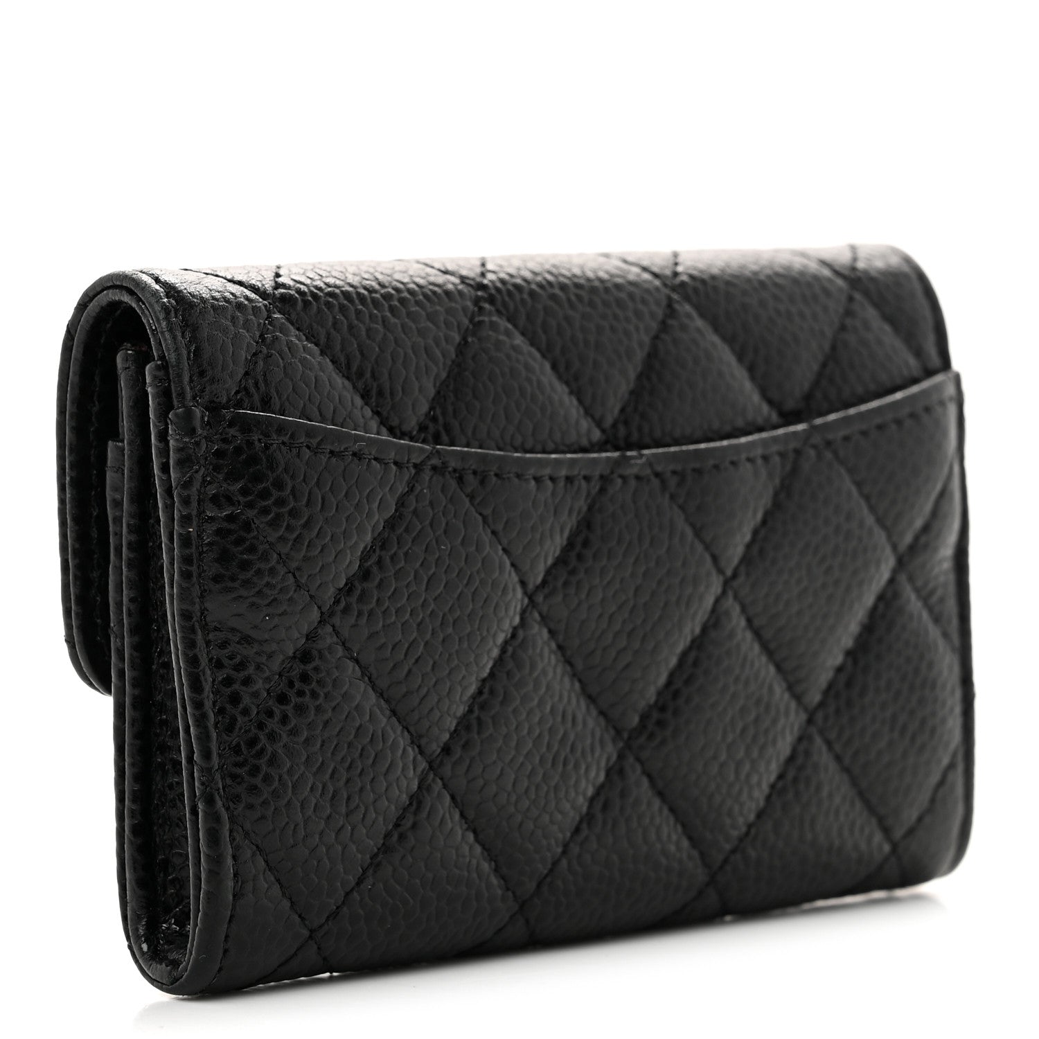 Chanel Caviar Quilted Flap Card Holder Wallet Black 3 of 8