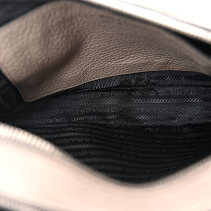 Prada Vitello Daino Soft Medium Double Zip Shoulder Bag Argilla 6 of 11