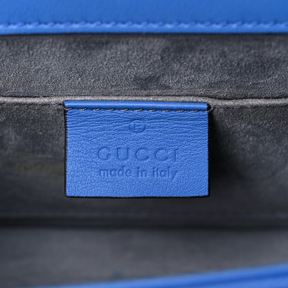 Gucci Satin Crystal Mini Sylvie Top Handle Bag Blue 6 of 15