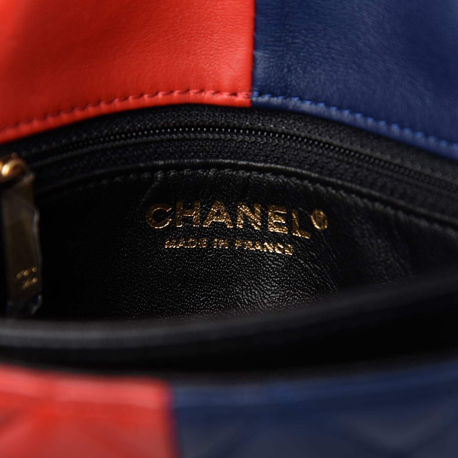 Chanel Lambskin Quilted Tri-Color Pagoda Wallet On Chain WOC Red White Blue Black 8 of 10