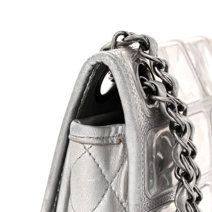 Chanel Vinyl Large Ice Cube Flap Silver 27 of 35