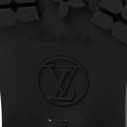 Louis Vuitton Rubber Embossed Monogram Drops Flat Half Boots 37 Black 6 of 6