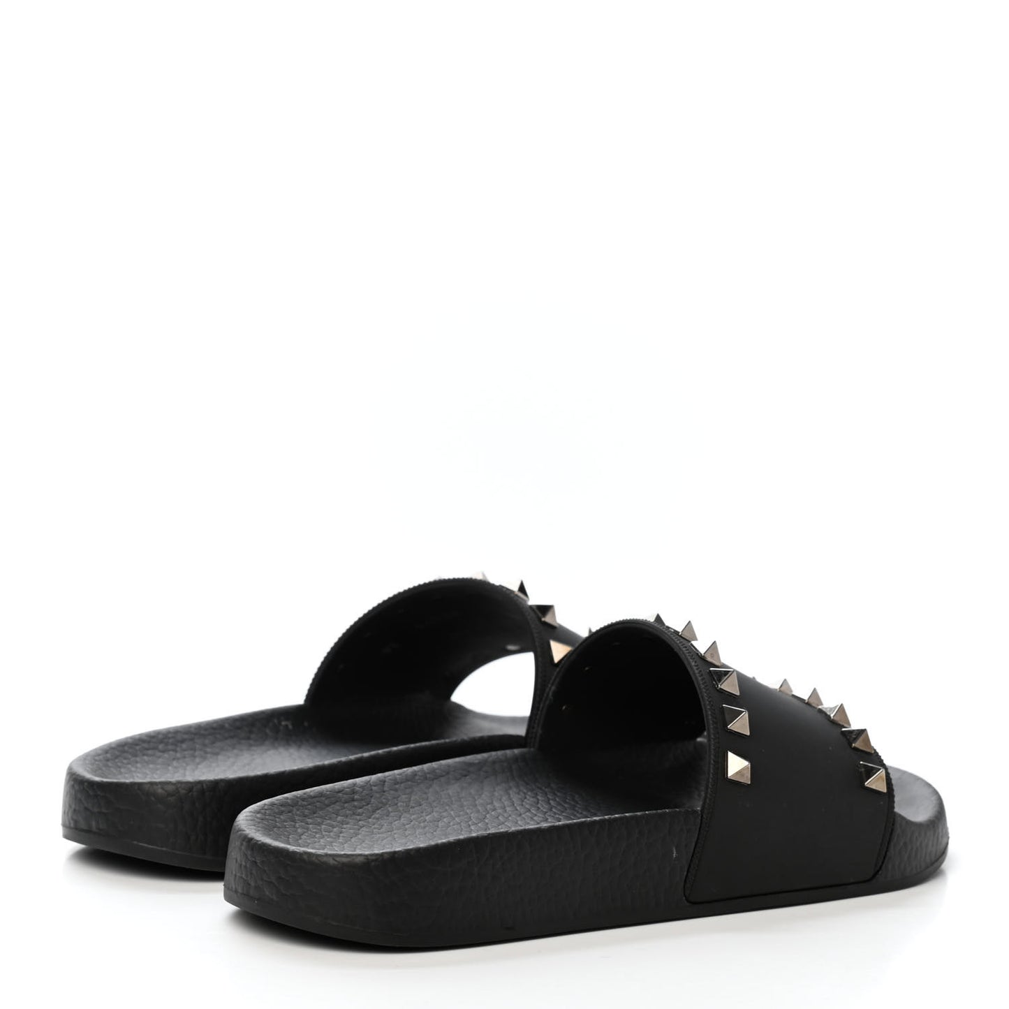 Rubber Rockstud Slide Sandals 36 Black