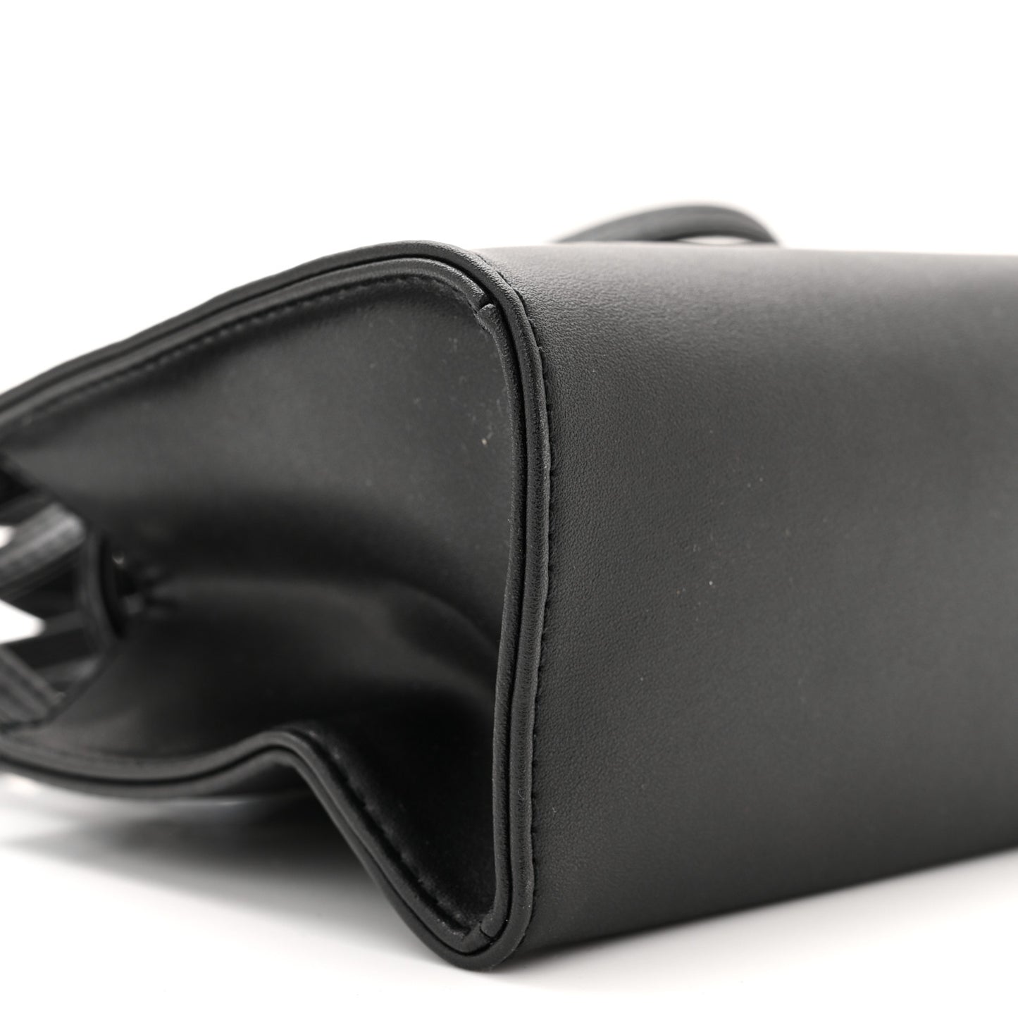 Vegan Leather Small Shopping Bag Black