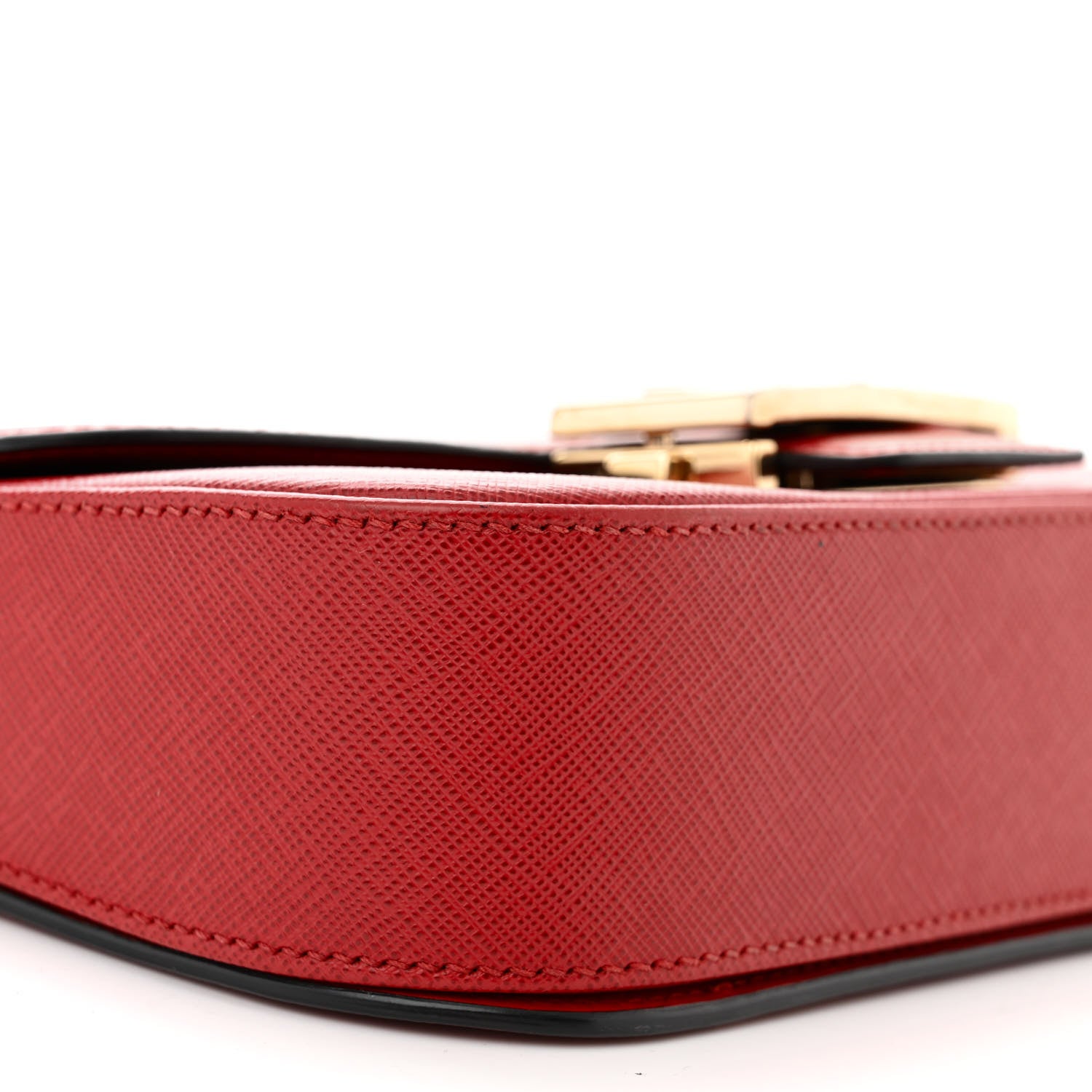 Prada Saffiano Lux Embleme Flap Shoulder Bag Fuoco 9 of 15