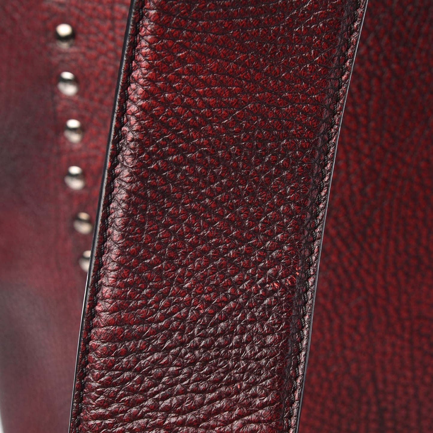 Grained Calfskin Palazzo Studded Backpack Rosso Nero Black