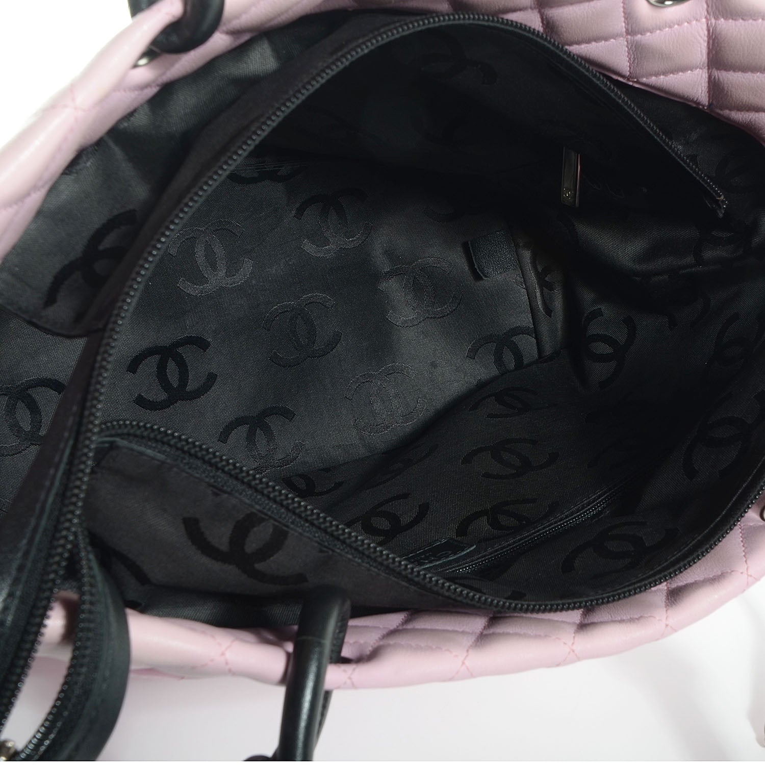 Chanel Calfskin Quilted Large Cambon Tote Pink Black 5 of 7