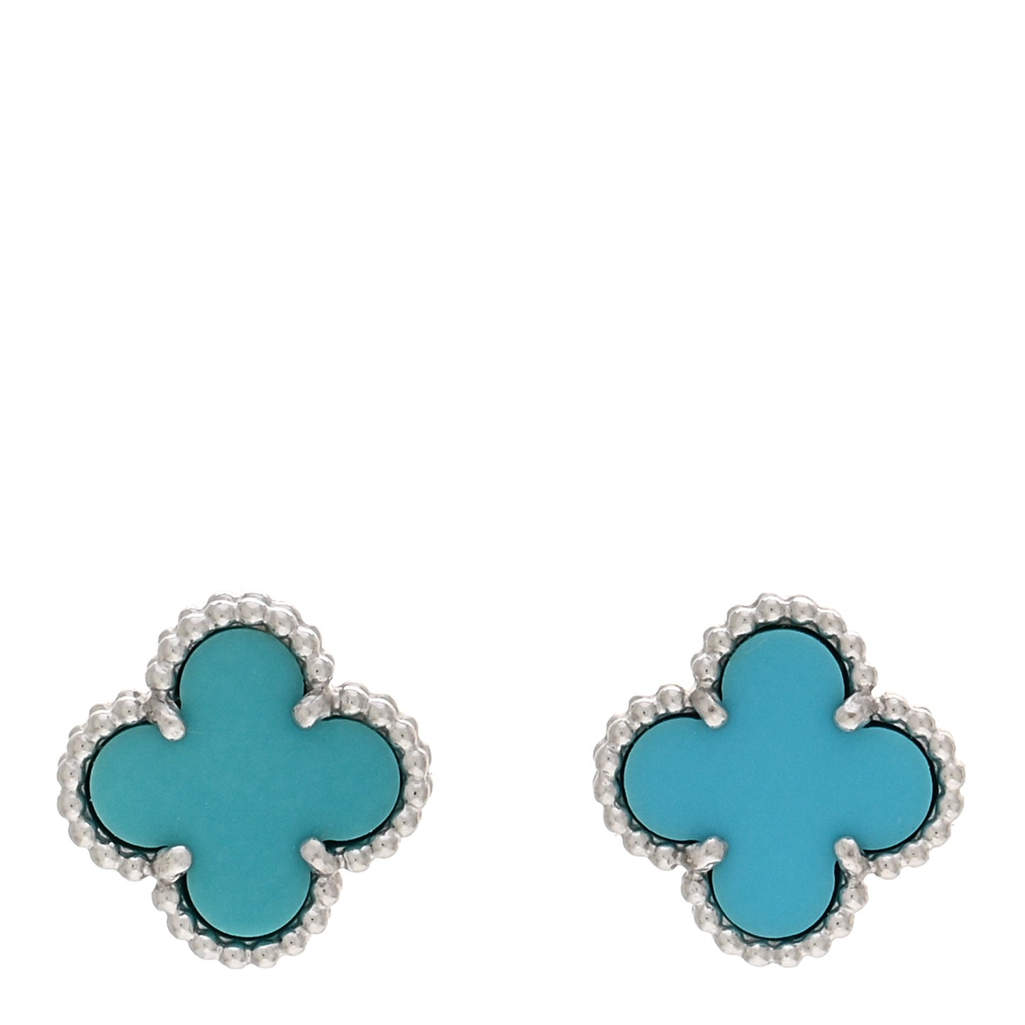 18K White Gold Turquoise Sweet Alhambra Earrings