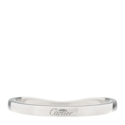 Cartier Platinum 2mm Ballerine Curved Wedding Band Ring 56 7.5 3 of 5