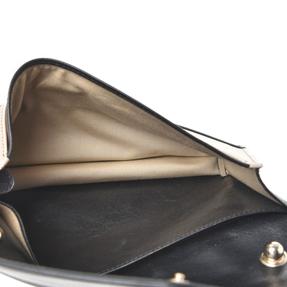 Chloe Calfskin Patchwork Chain Wallet Black Beige 5 of 7