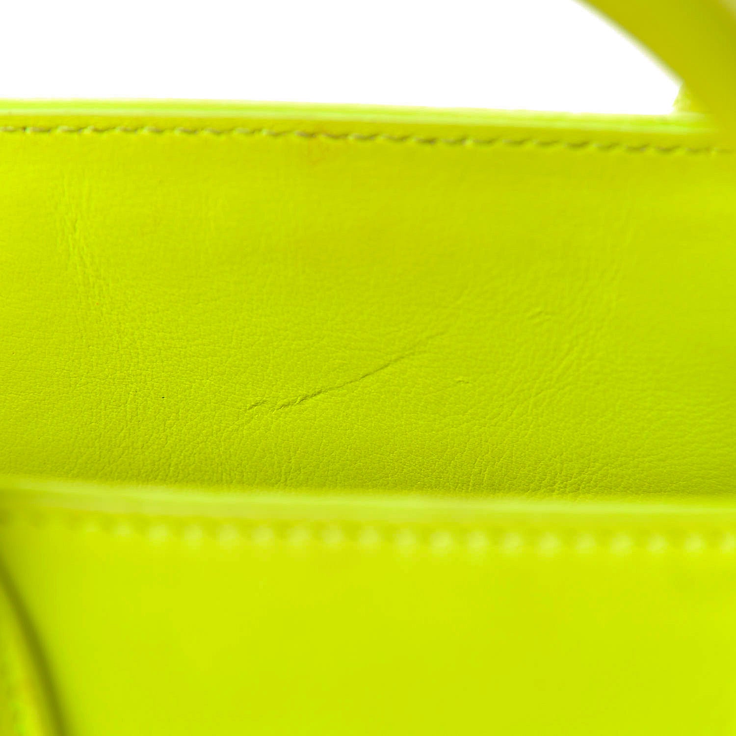 Saint Laurent Calfskin Nano Sac De Jour Neon Yellow 11 of 24