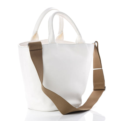 Prada Canapa Small Shopping Tote White 4 of 10