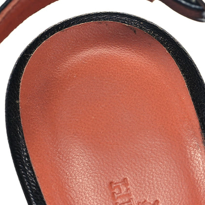 Hermes Goatskin Alesia Sandals 37 Black 10 of 10