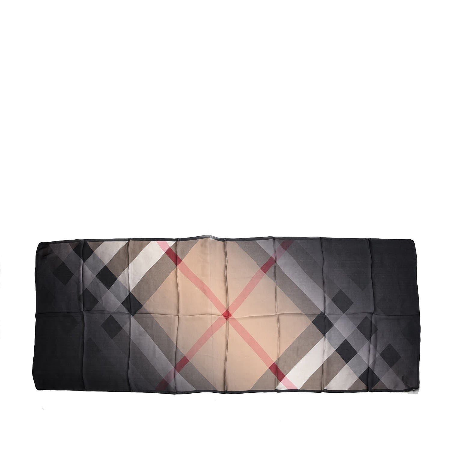 Burberry Silk Ombre Check Scarf Camel Black 3 of 5
