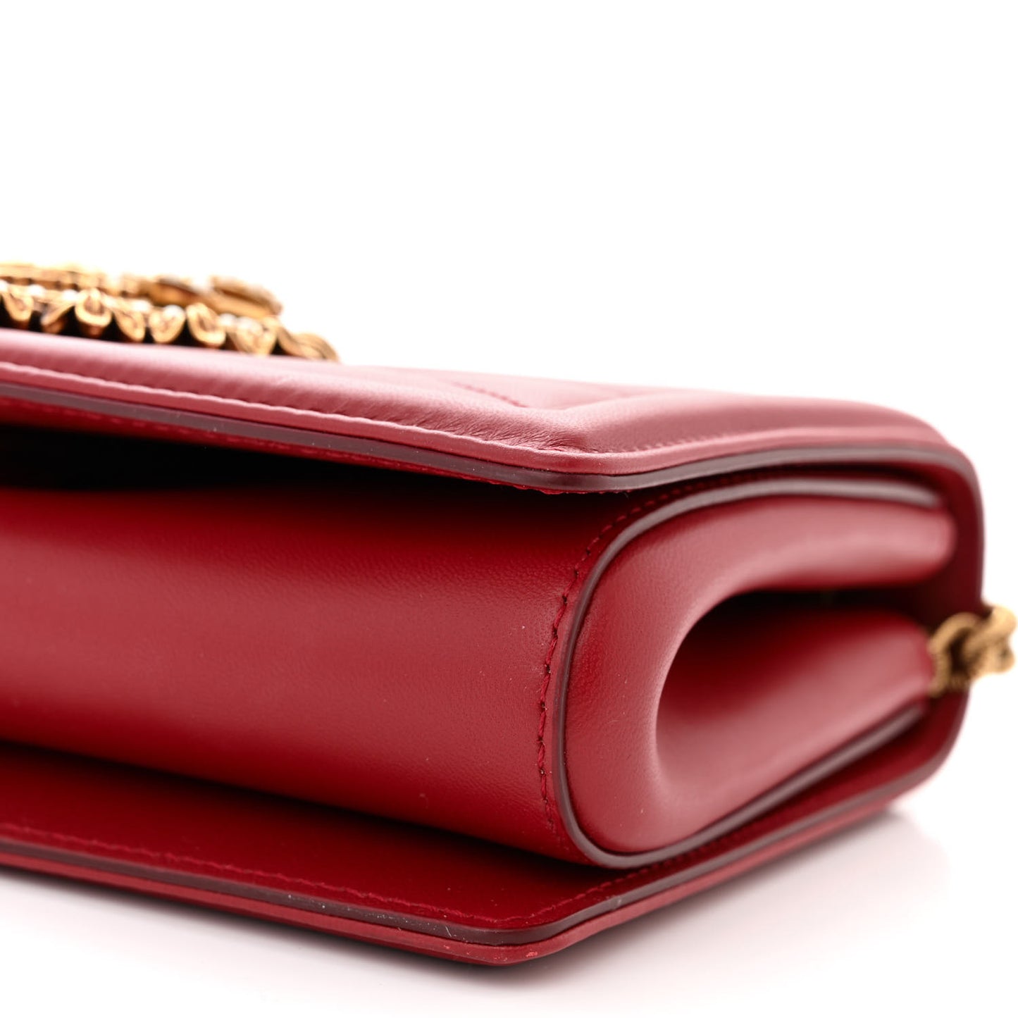 DOLCE &amp; GABBANA Calfskin Medium Devotion Crossbody Bag Red