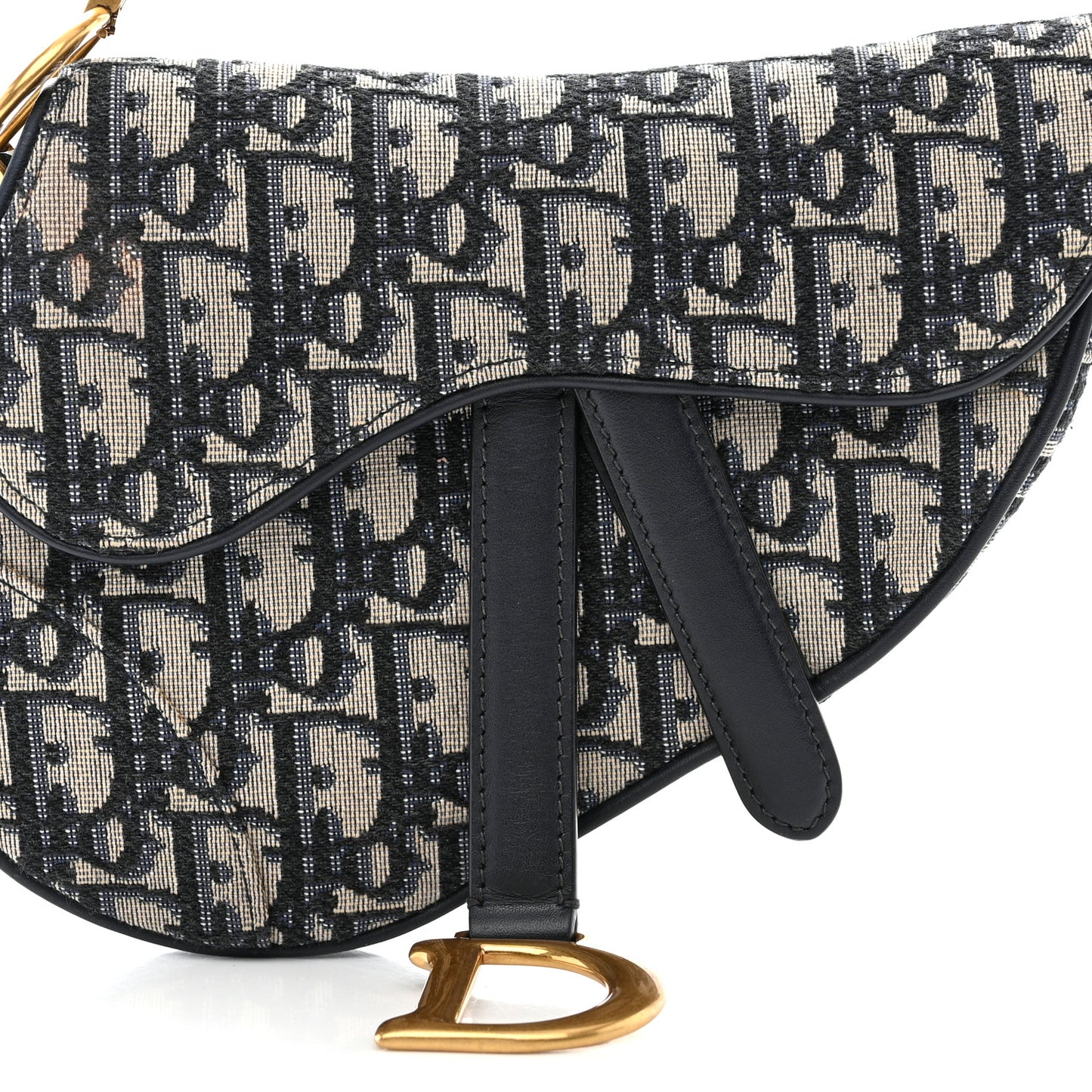 CHRISTIAN DIOR Oblique Mini Saddle Bag Blue