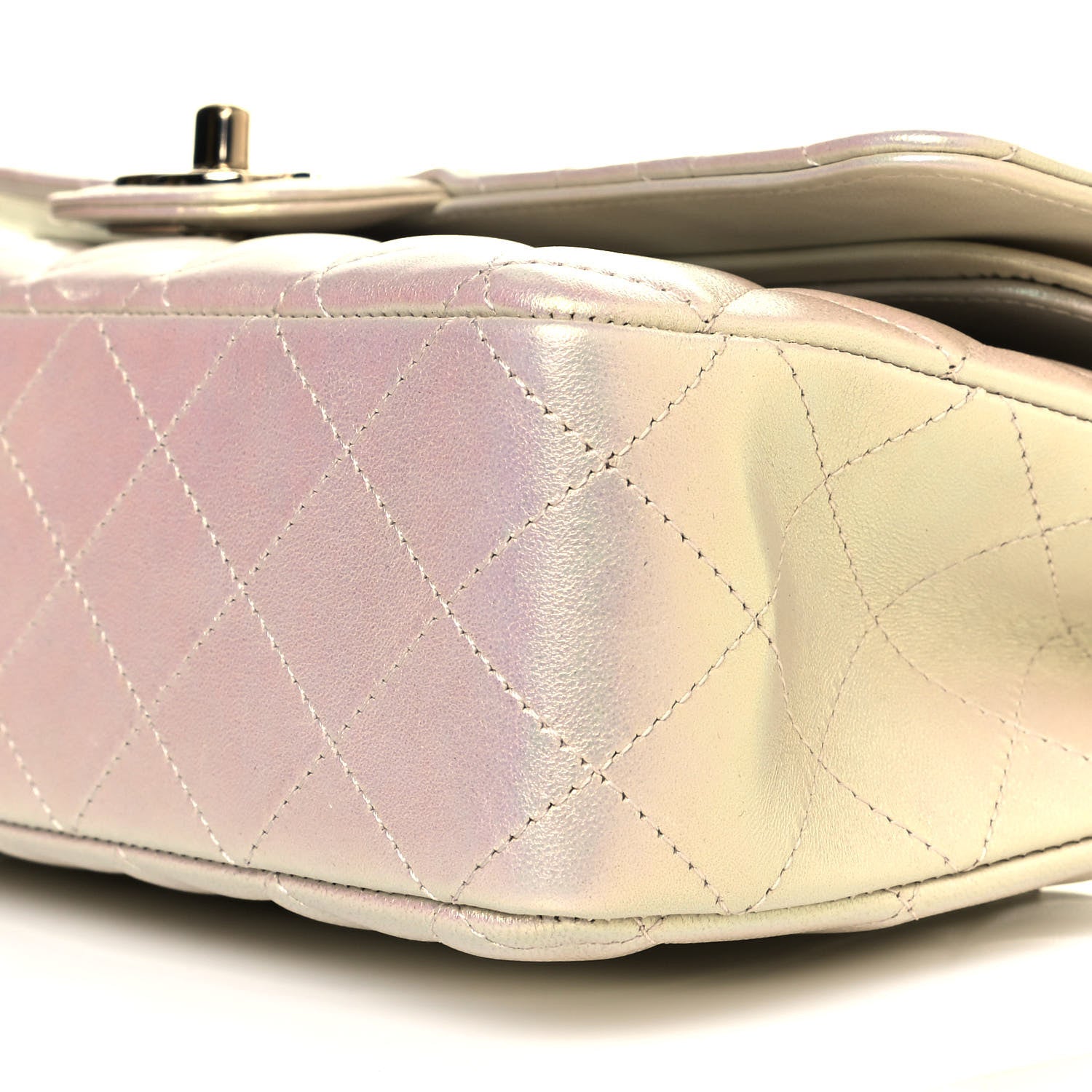 Chanel Iridescent Lambskin Quilted Medium Double Flap Ivory 10 of 11