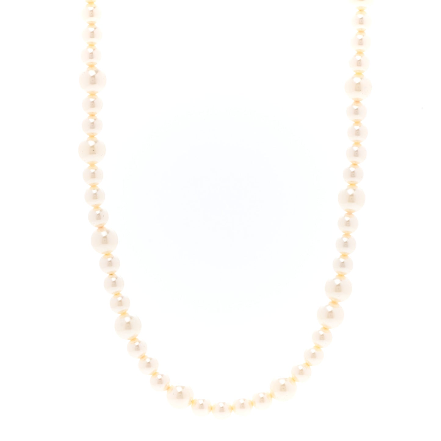 Pearl Crystal Dazzling Domino CC Necklace Gold Black