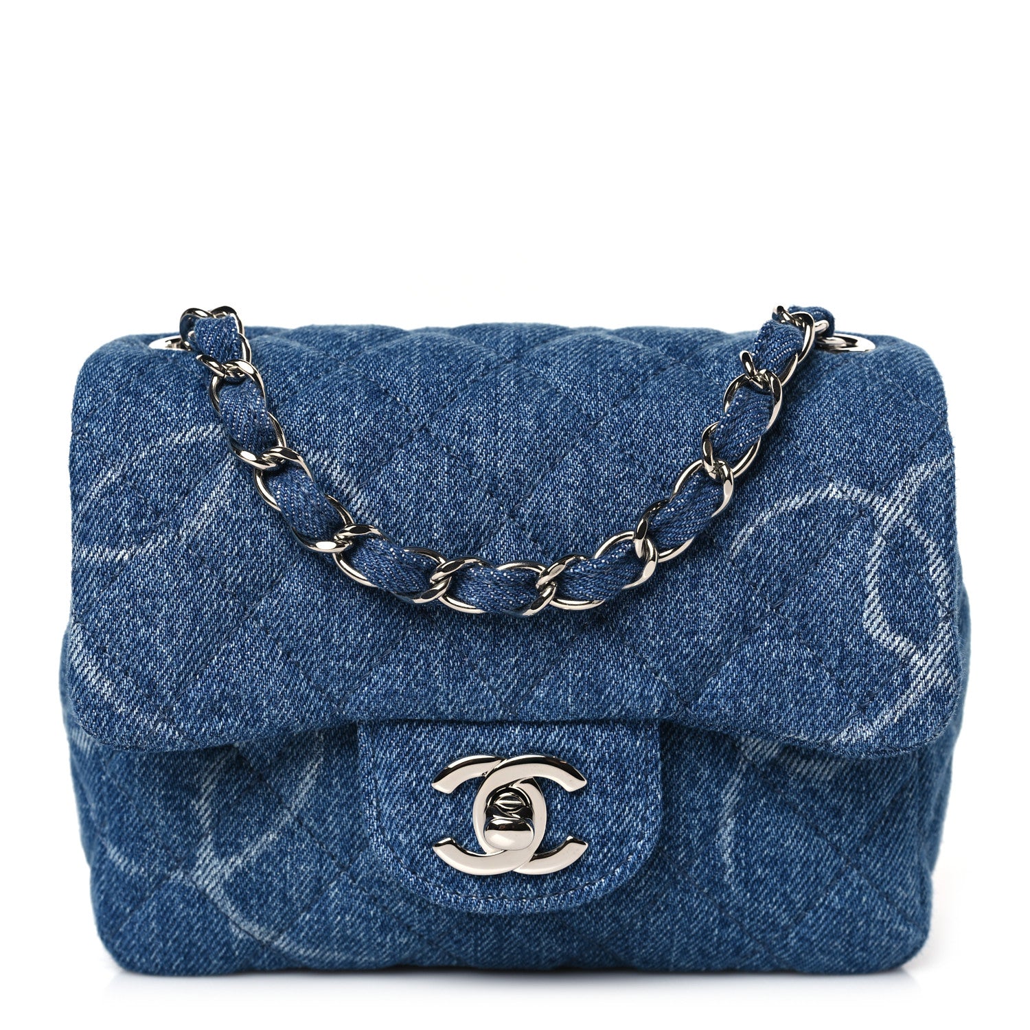 Chanel Denim CC Quilted Mini Square Flap Blue 1 of 10