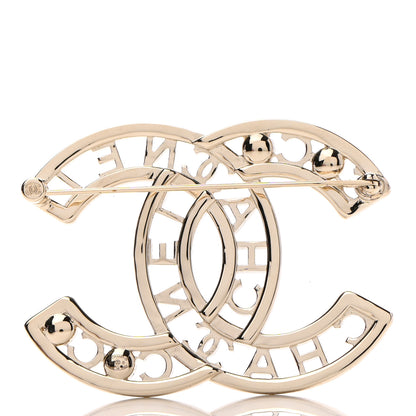 Chanel Crystal Pearl Coco CC Logo Brooch Gold 3 of 5