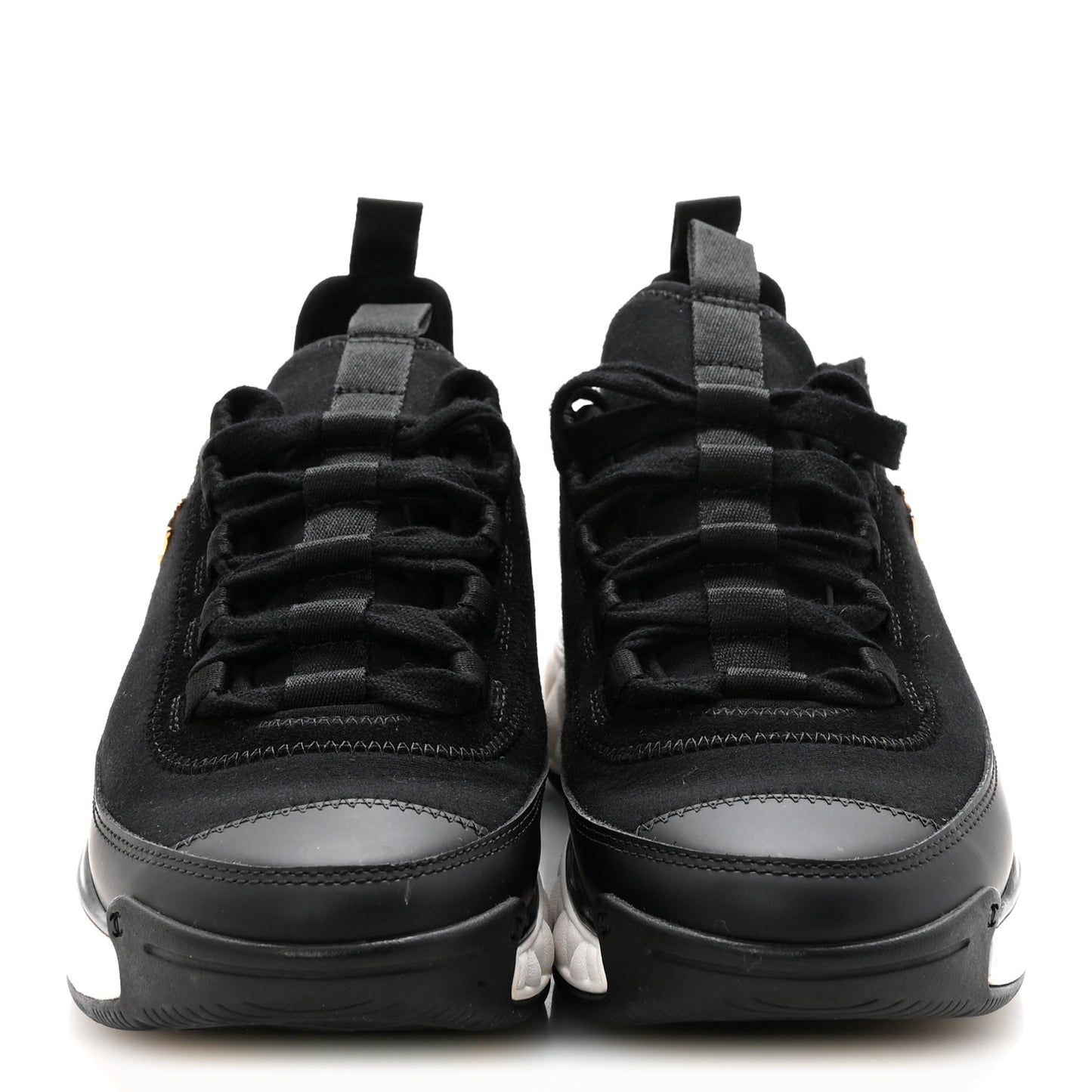 Velvet Calfskin Mixed Fibers CC Sneakers 36.5 Black