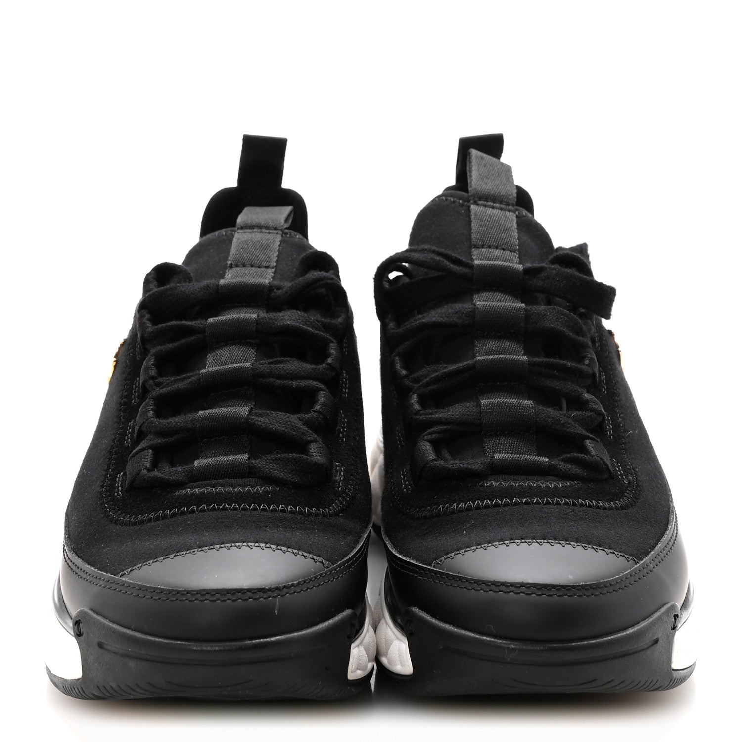 Chanel Velvet Calfskin Mixed Fibers CC Sneakers 36.5 Black 3 of 10