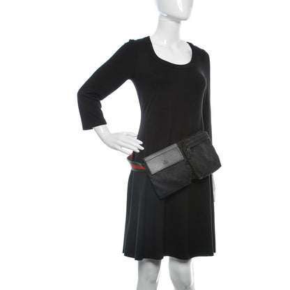 Gucci GG Monogram Web Double Pocket Belt Bag Black 2 of 10