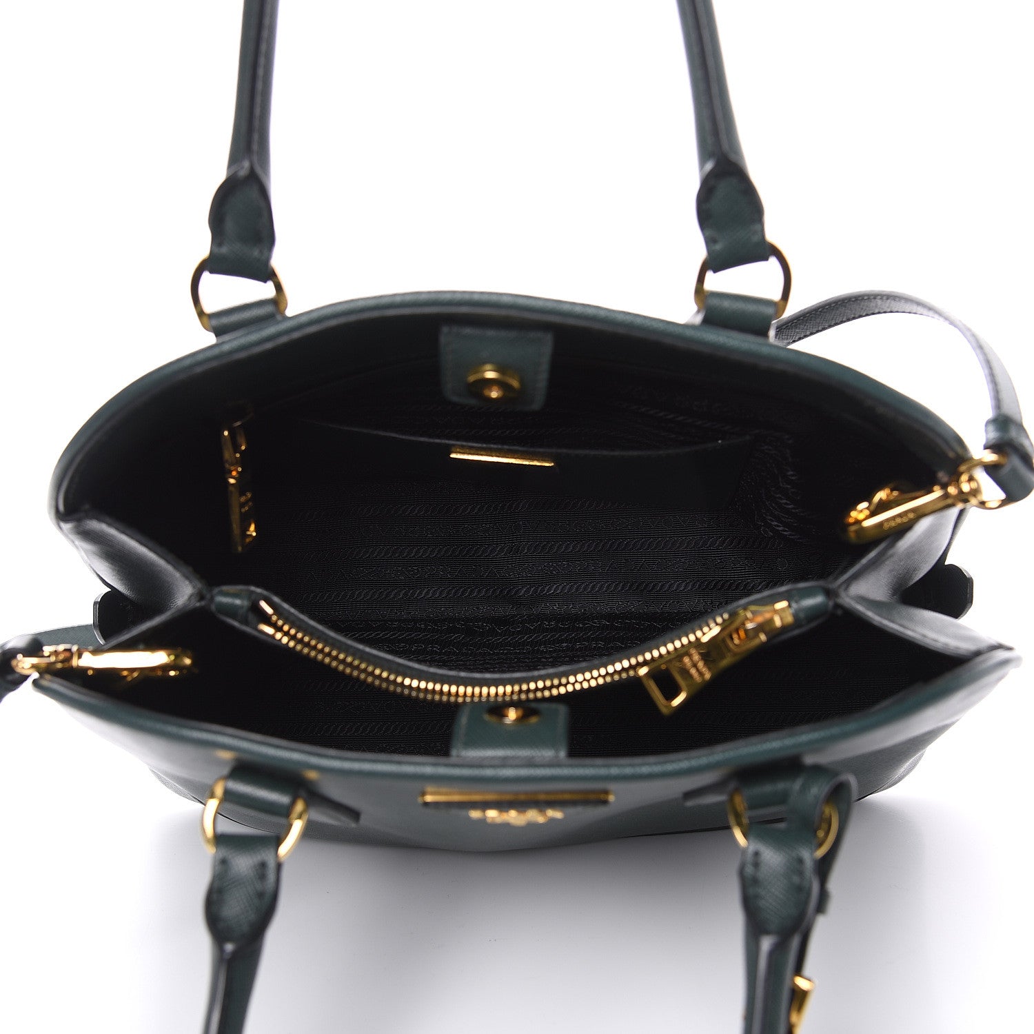 Prada Saffiano Lux Open Promenade Tote Biliardo 5 of 11