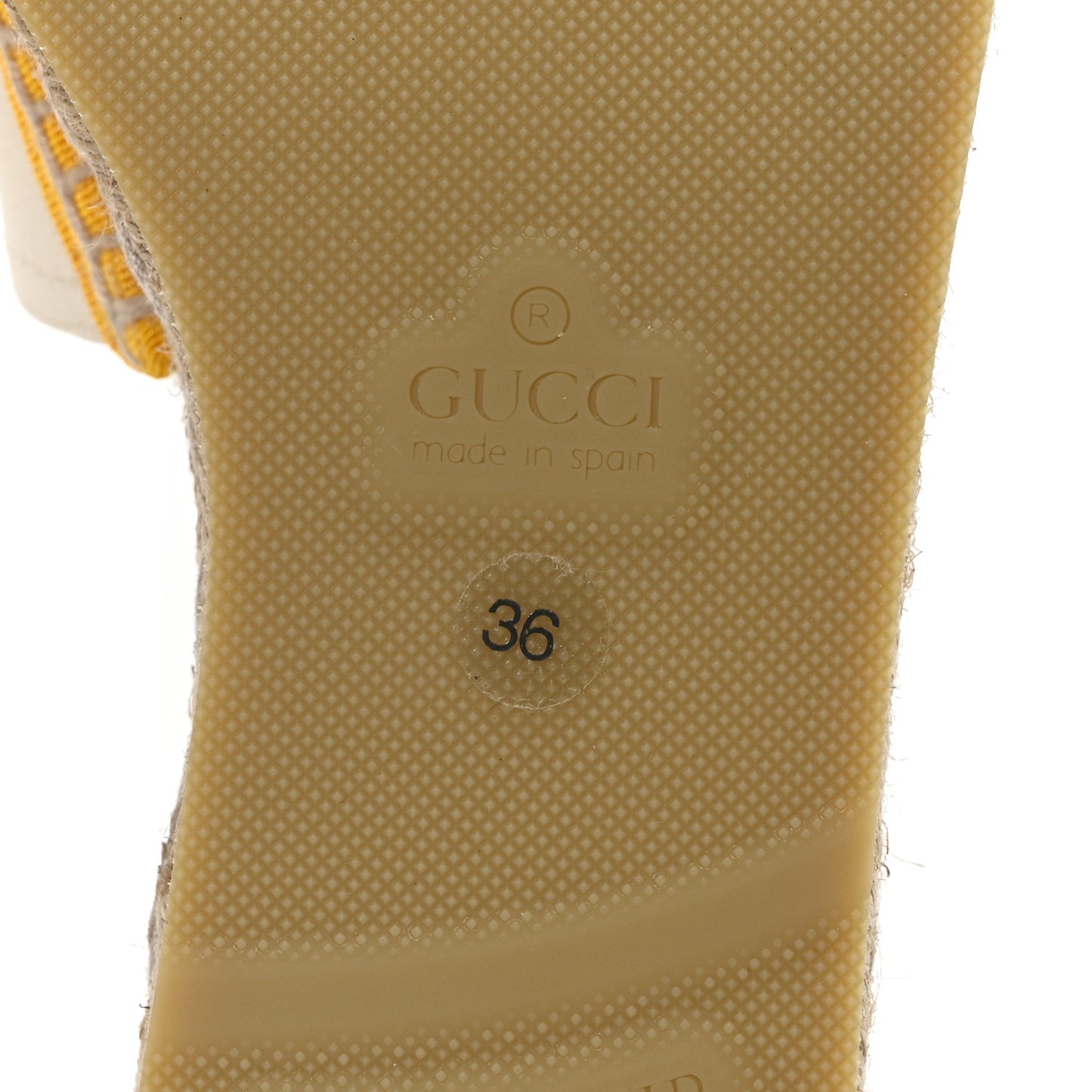 Canvas Interlocking G Espadrille Slide Sandals 36 Mystic White Mais