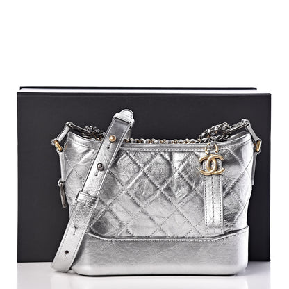 Chanel Metallic Aged Calfskin Quilted Small Gabrielle Hobo Silver 12 of 12