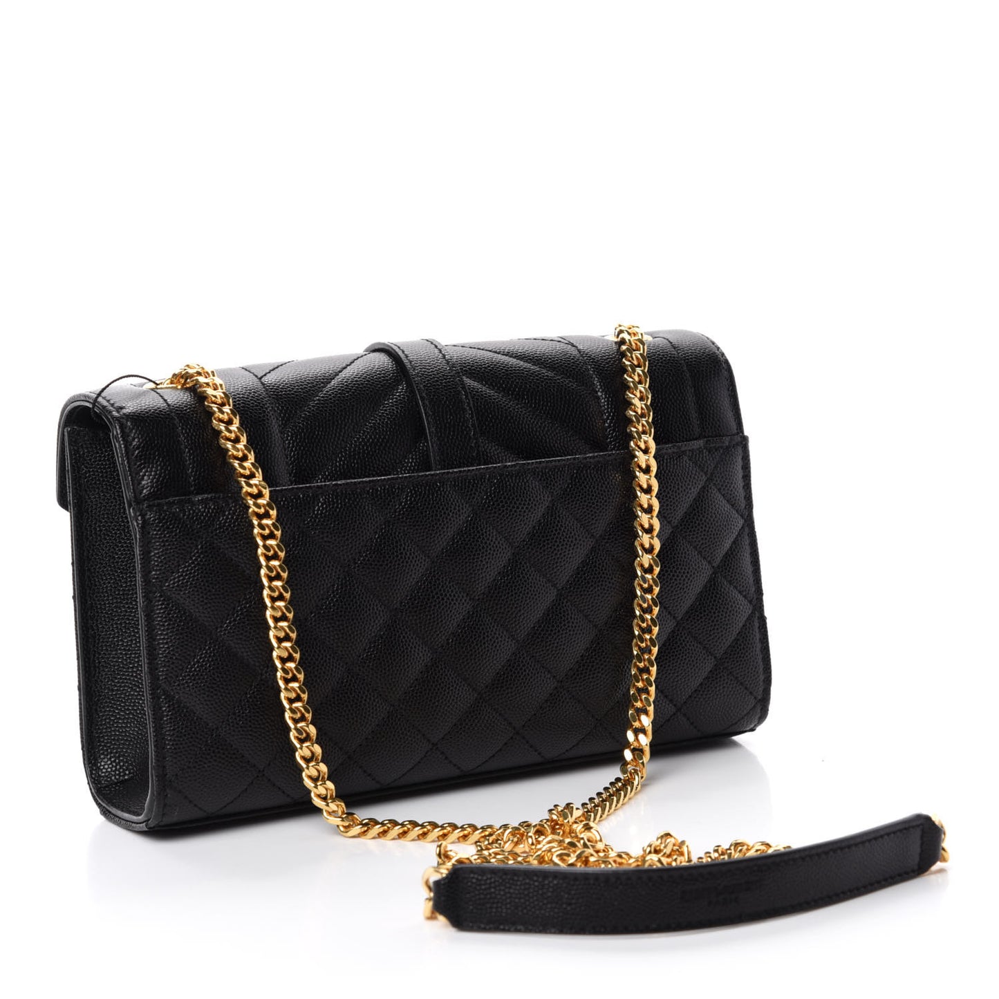 Grain De Poudre Textured Mixed Matelasse Triquilt Small Monogram Satchel Black