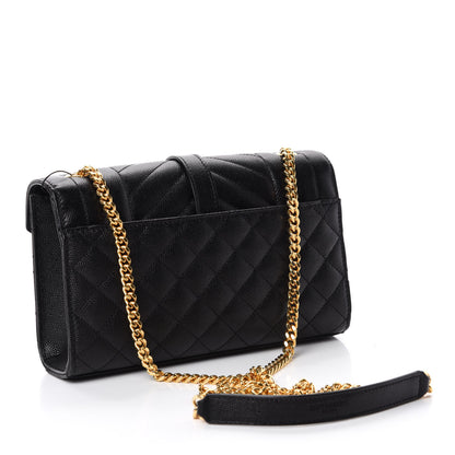 Saint Laurent Grain De Poudre Textured Mixed Matelasse Triquilt Small Monogram Satchel Black 3 of 10
