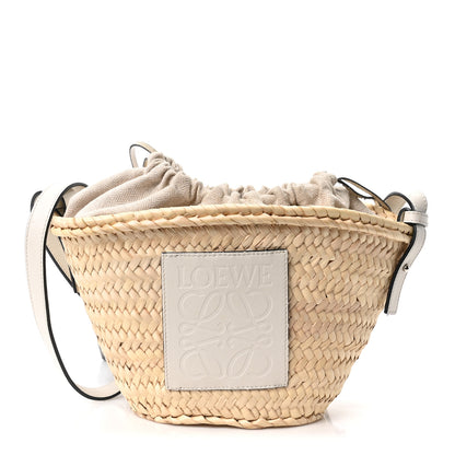 Loewe Raffia Drawstring Basket Tote Bag Natural White 1 of 9