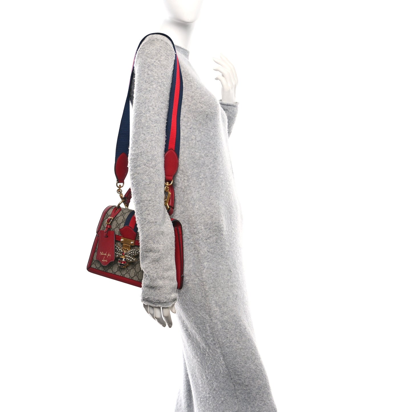 GG Supreme Monogram Small Queen Margaret Top Handle Bag Red