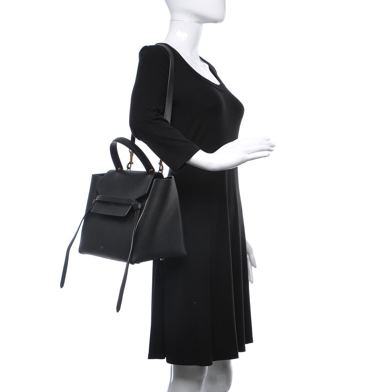 Celine Grained Calfskin Mini Belt Bag Black 2 of 10