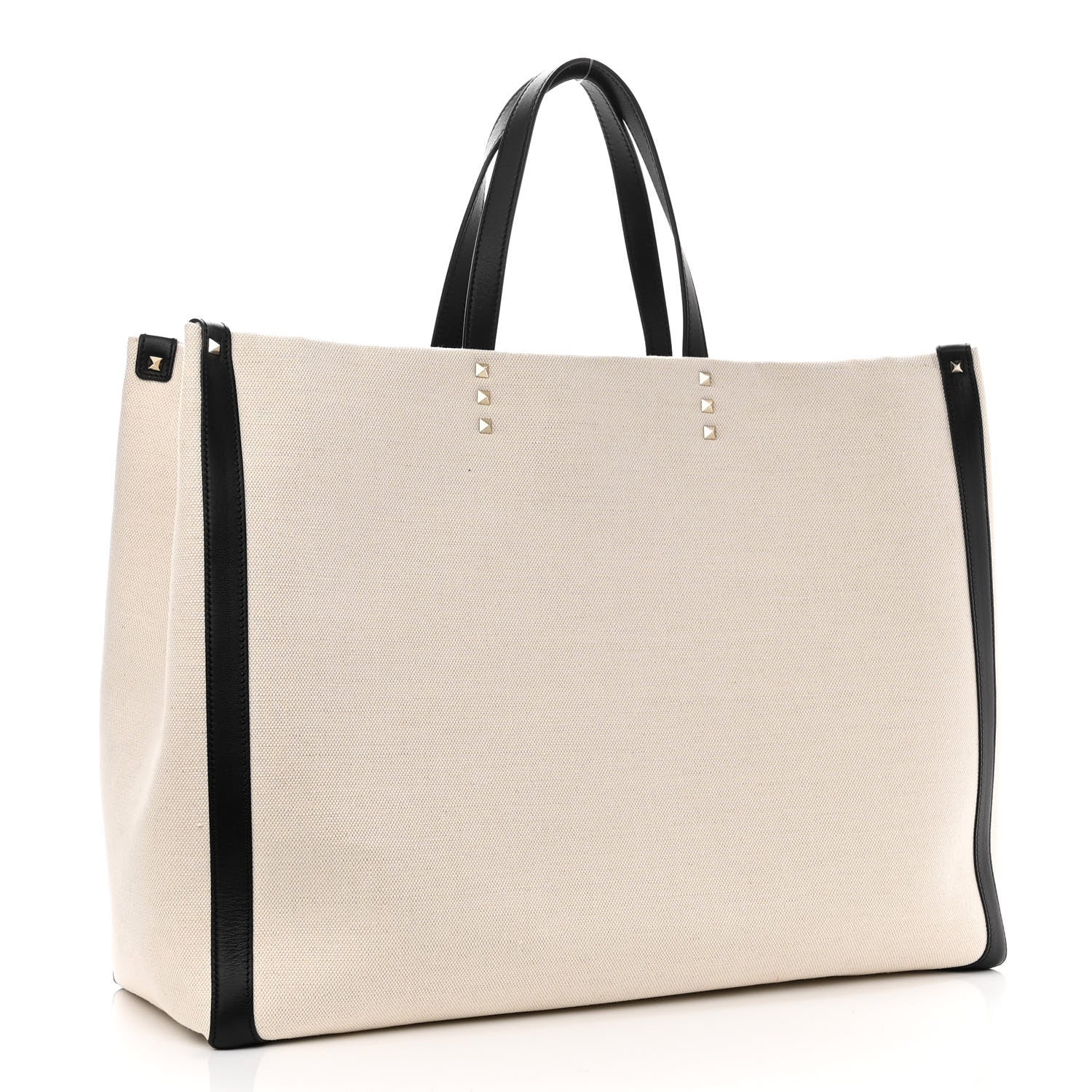Valentino Garavani Canvas VLTN Print Large Tote Natural Black 3 of 10