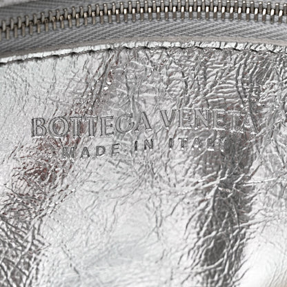 Bottega Veneta Metallic Lambskin Maxi Intrecciato Cassette Crossbody Bag Silver 6 of 11