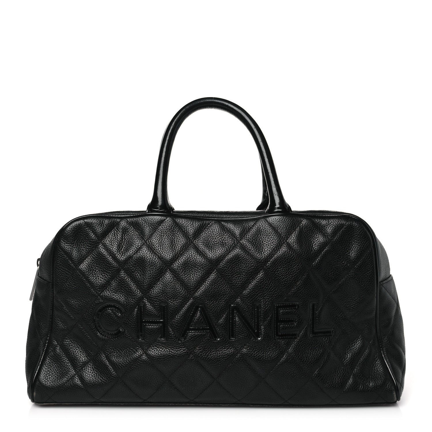 Chanel Caviar Patent Quilted Large Bowler Black 1 of 13