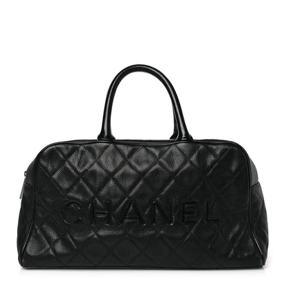 Chanel Caviar Patent Quilted Large Bowler Black 1 of 13