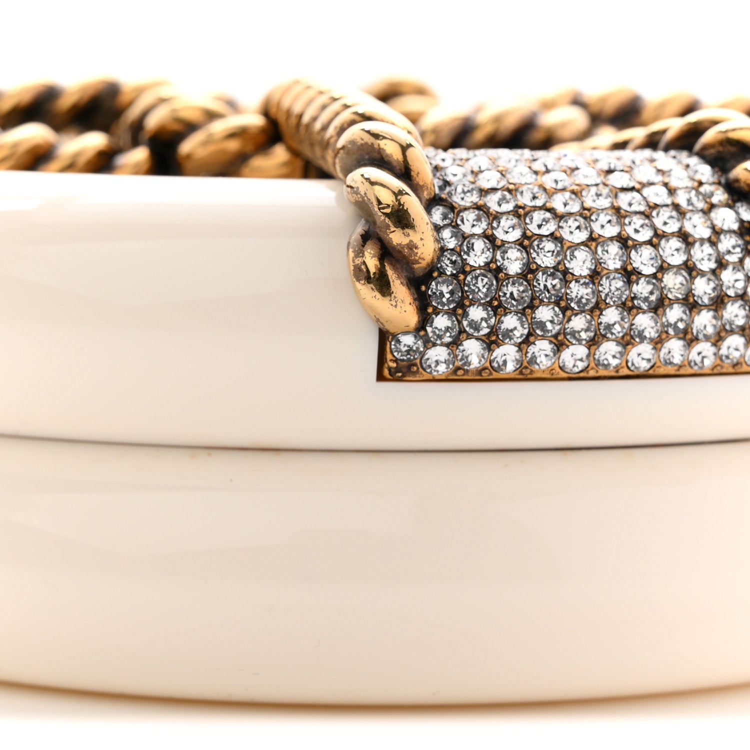 Chanel Resin Crystal Rescue Wheel Minaudière White 9 of 11