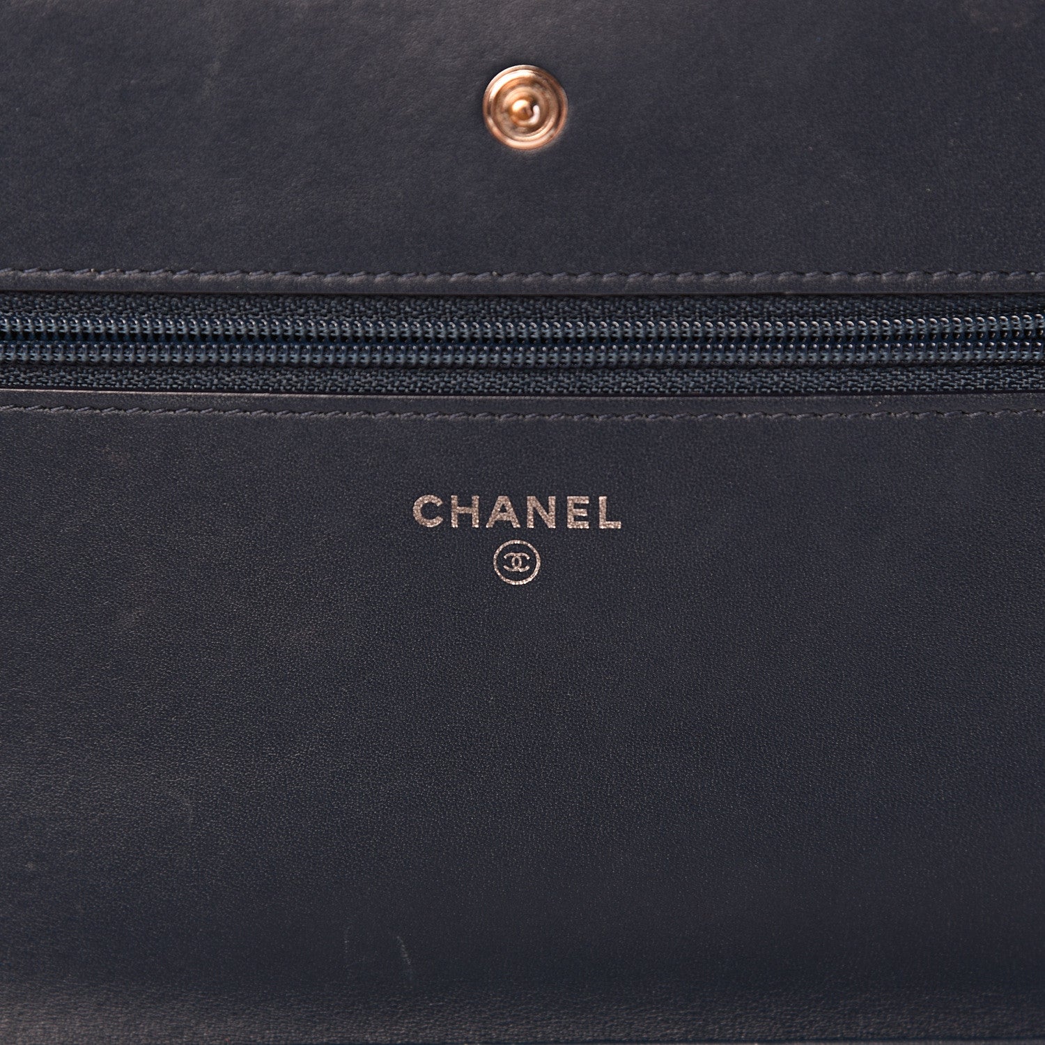 Chanel Glazed Calfskin Quilted Coco Boy Wallet On Chain WOC Blue 5 of 14