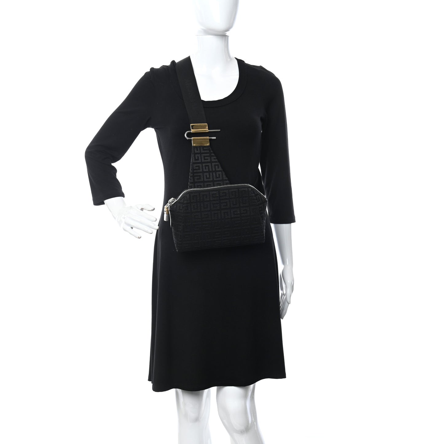 Canvas Jacquard Antigona U Crossbody Bag Black