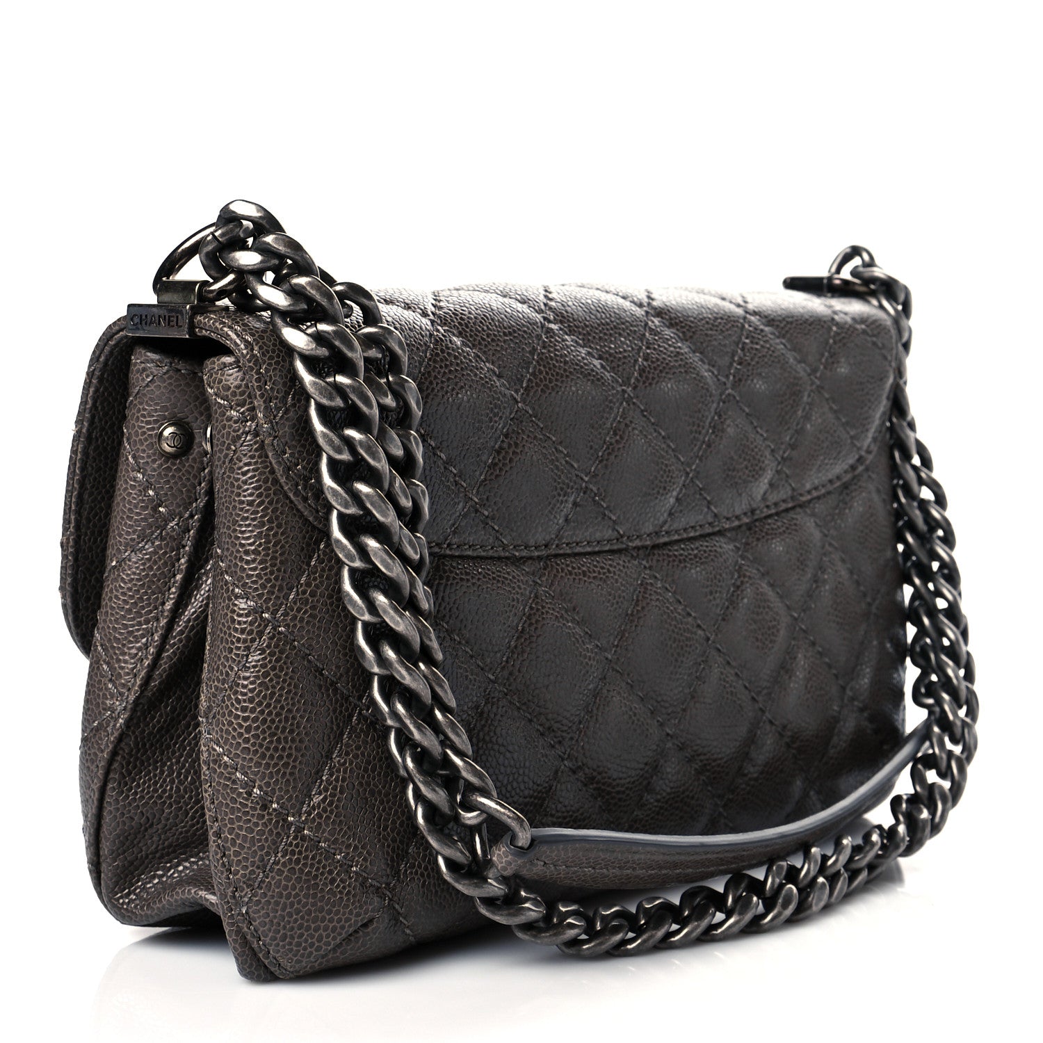 Chanel Glazed Caviar Flap Khaki 3 of 11