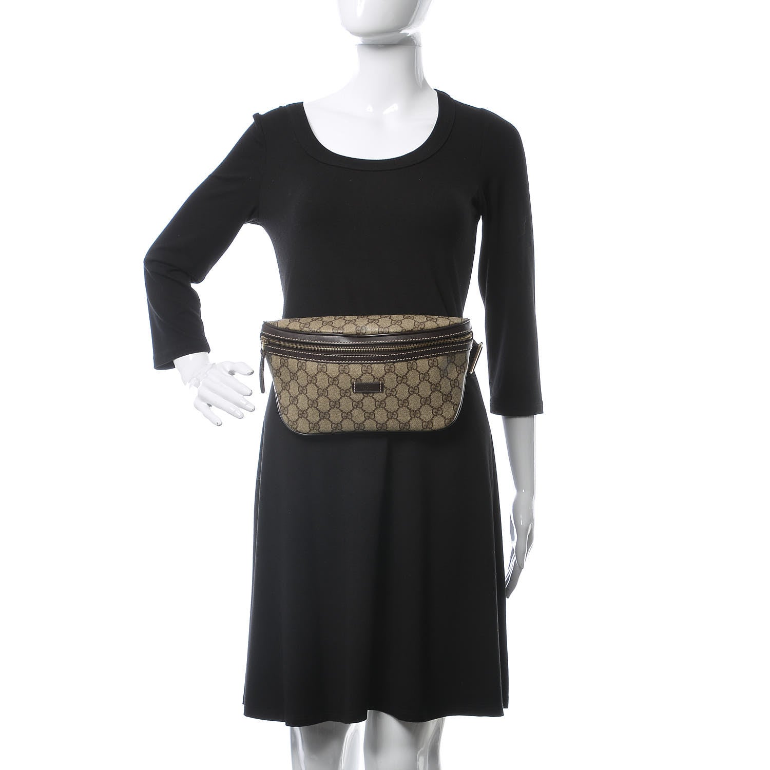 Gucci GG Supreme Monogram Belt Bag Dark Brown 2 of 8