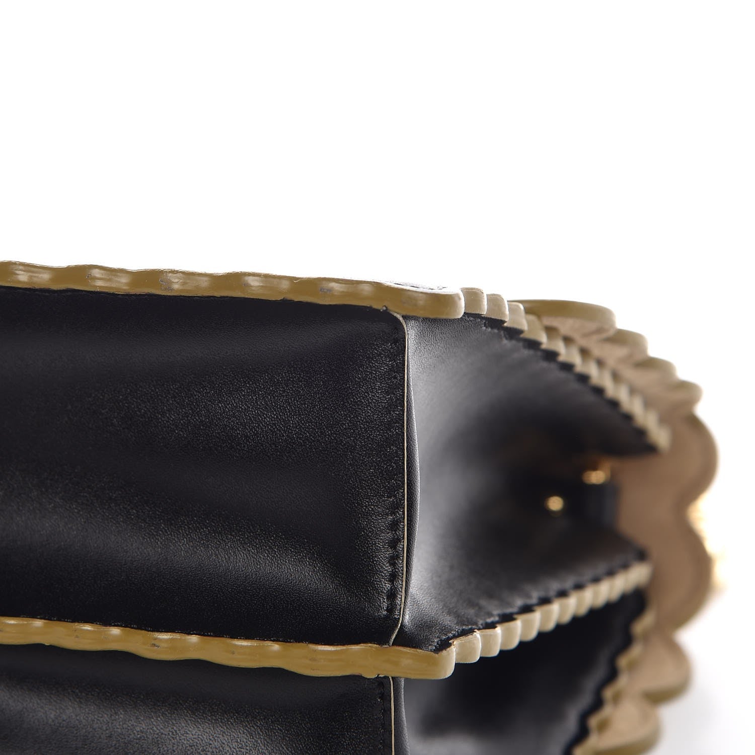 Fendi Vitello Liberty Scalloped Studded Kan I Shoulder Bag Black 10 of 10
