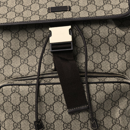 Gucci GG Supreme Monogram Medium Single Buckle Rucksack Backpack Beige Ebony Brown 8 of 17